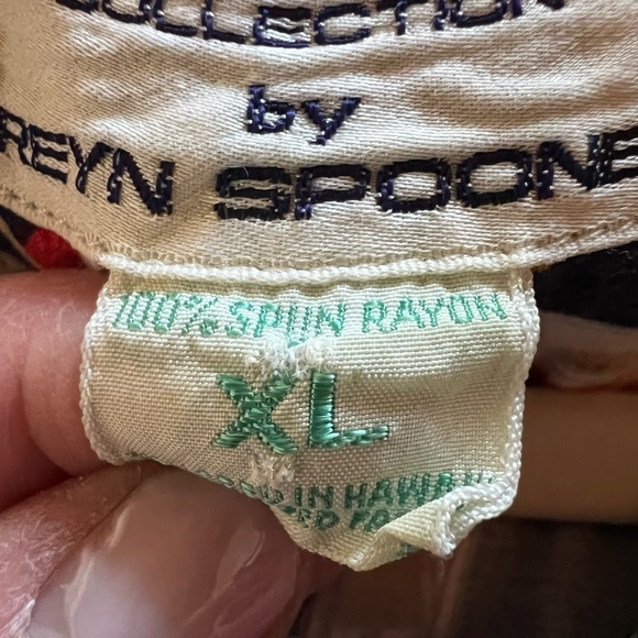 Vintage Y2K Miles collection Reyn Spooner Hawaiian rayon shirt szXL palm trees - Picture 6 of 10